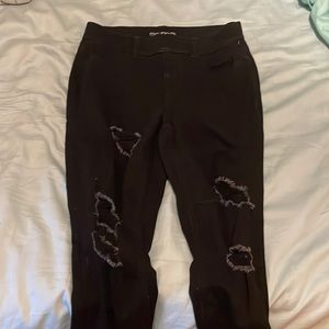 Ripped black high rise jeans